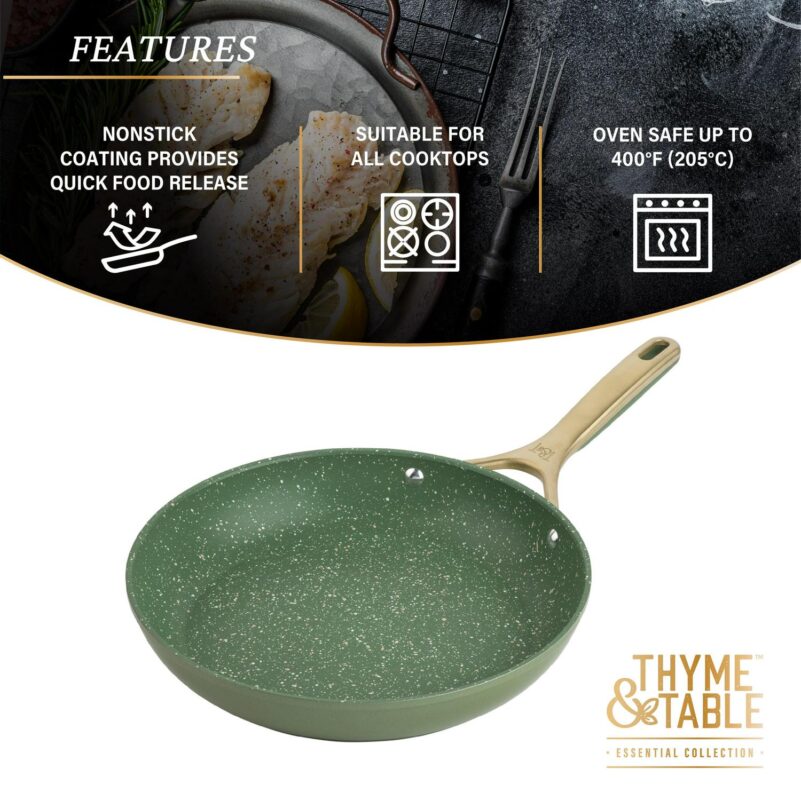 Thyme and Table Supreme 12-Piece Cookware Set Non-Stick - Olive - Image 7
