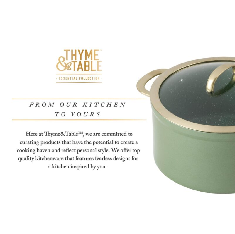 Thyme and Table Supreme 12-Piece Cookware Set Non-Stick - Olive - Image 8