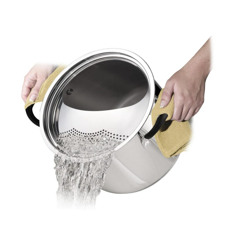 Tramontina 8-Quart Gourmet Stainless-Steel Covered Stock Pot with Lock and Drain - Image 7