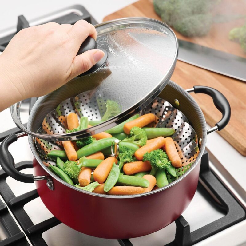 Tramontina Primaware 18 Piece Non-stick Cookware Set, Red - Image 8
