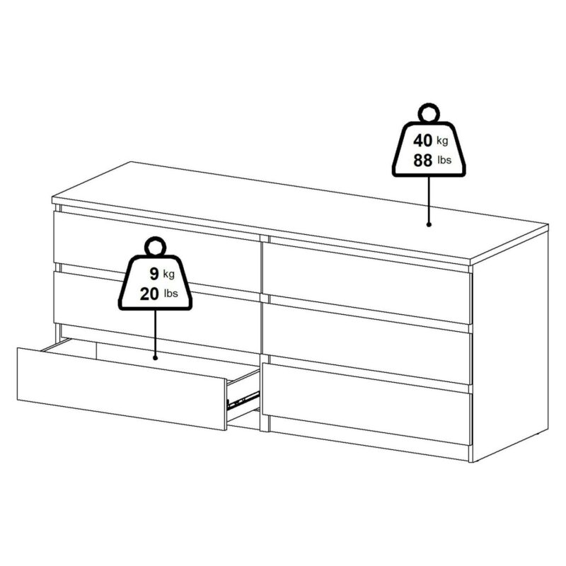 Tvilum Scottsdale 6 Drawer Double Dresser for Adults, Jackson Hickory - Image 13