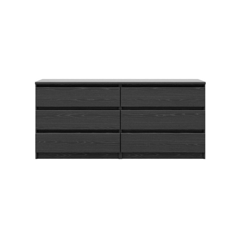 Tvilum Scottsdale 6 Drawer Double Dresser for Adults, Black
