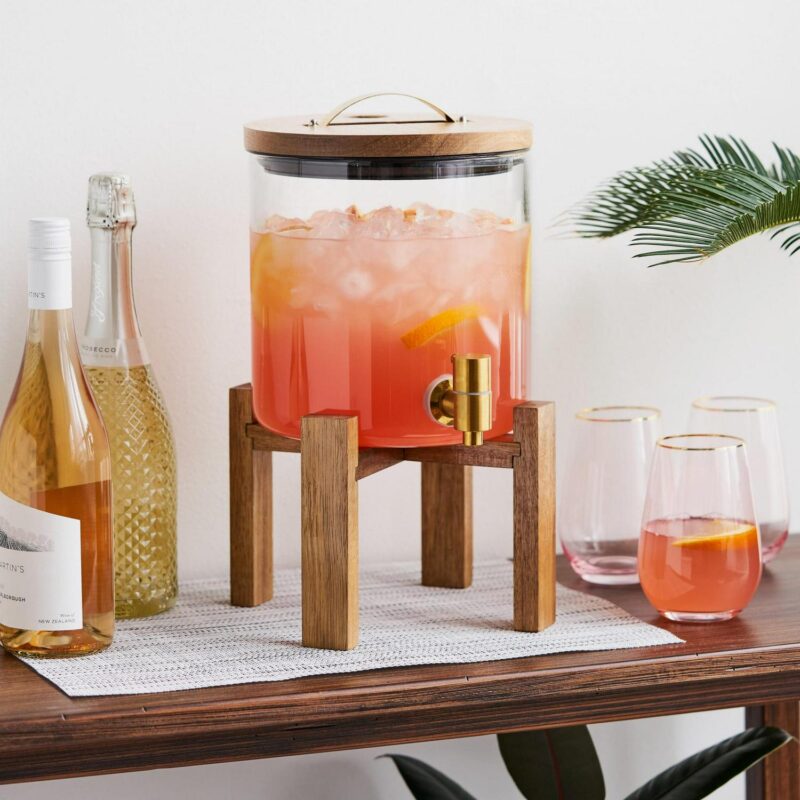 Twine Modern Manor Glass Drink Dispenser, Beverage Dispenser, 1.3 Gallons - Image 4