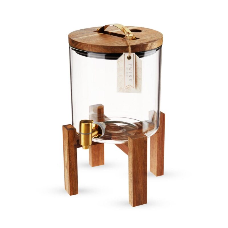 Twine Modern Manor Glass Drink Dispenser, Beverage Dispenser, 1.3 Gallons - Image 7