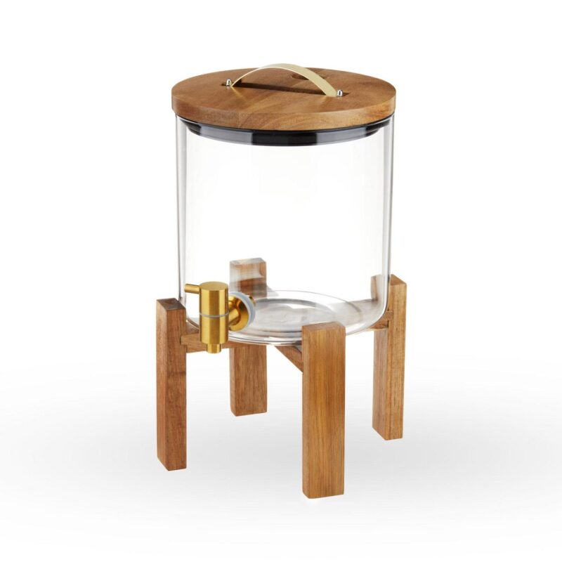 Twine Modern Manor Glass Drink Dispenser, Beverage Dispenser, 1.3 Gallons