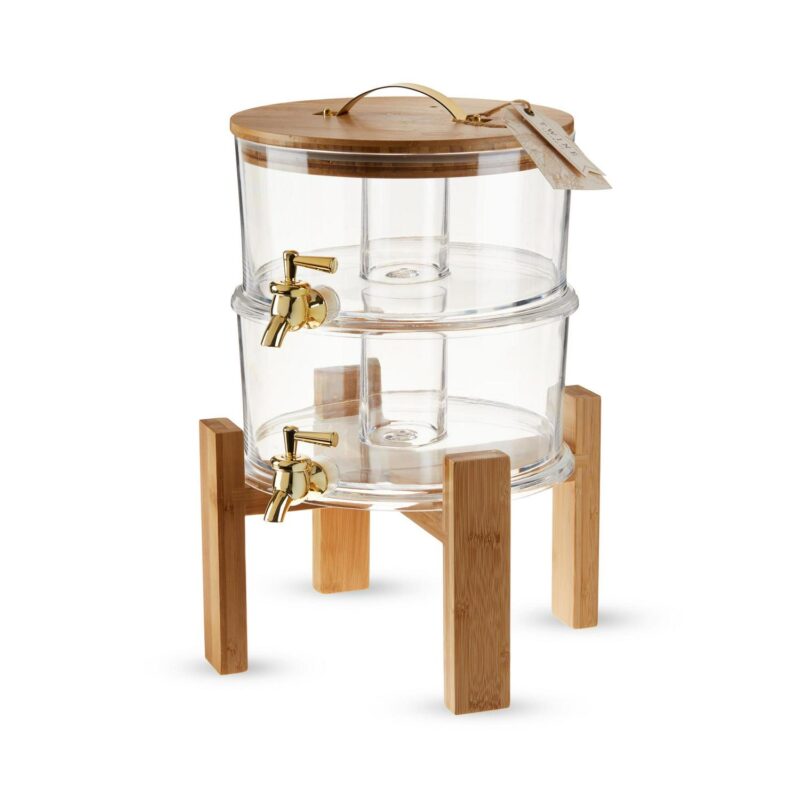 Twine Outdoor Double Drink Dispenser, Beverage Spigot Dispenser, Cocktail Dispenser for Parties with Collapsible Wood Drink Stand, Stackable Dispenser Set of 1 - Image 7
