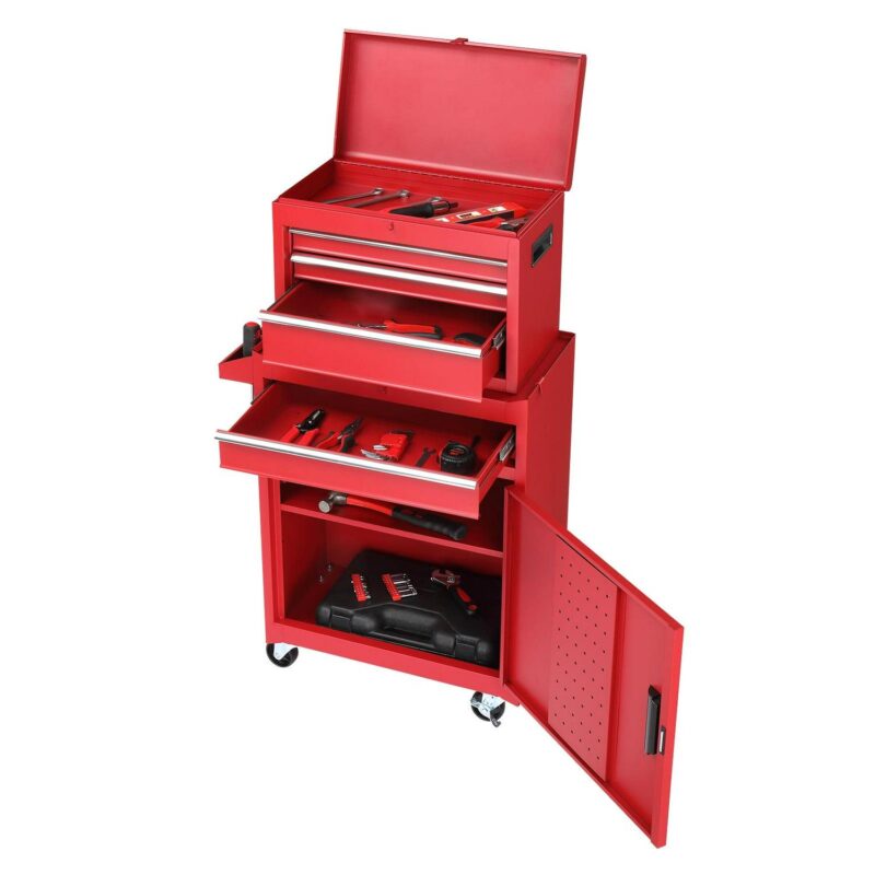 UBesGoo 2 in 1 Rolling Tool Chest Cabinet Tool Storage Cabinet, 4-Drawers - Image 10