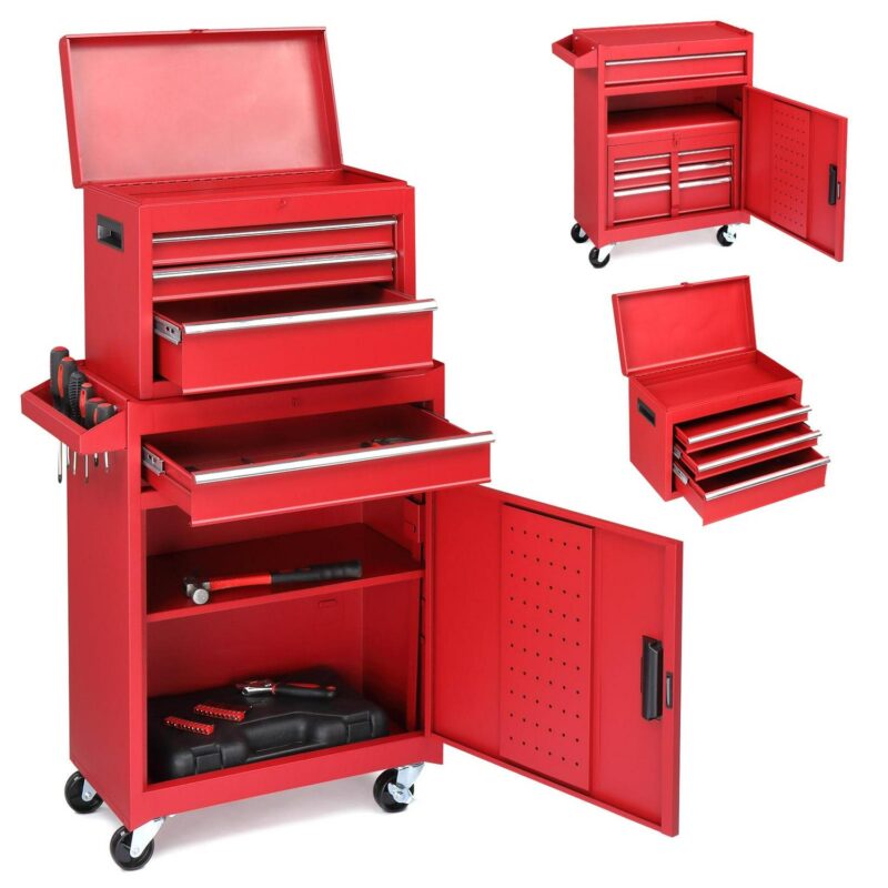 UBesGoo 2 in 1 Rolling Tool Chest Cabinet Tool Storage Cabinet, 4-Drawers