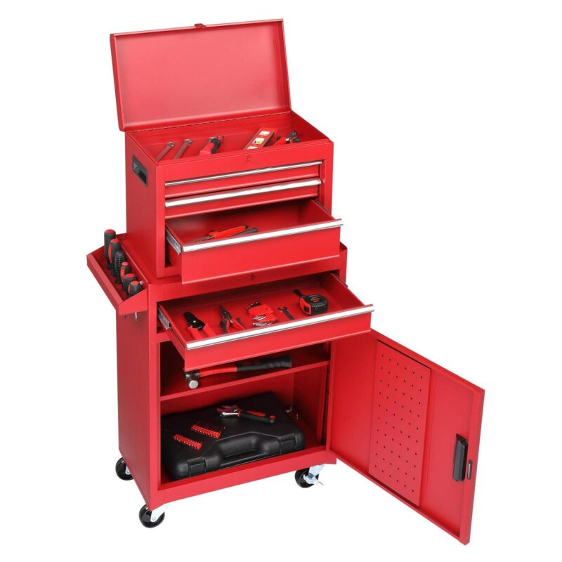 UBesGoo 2 in 1 Rolling Tool Chest Cabinet Tool Storage Cabinet, 4-Drawers - Image 11