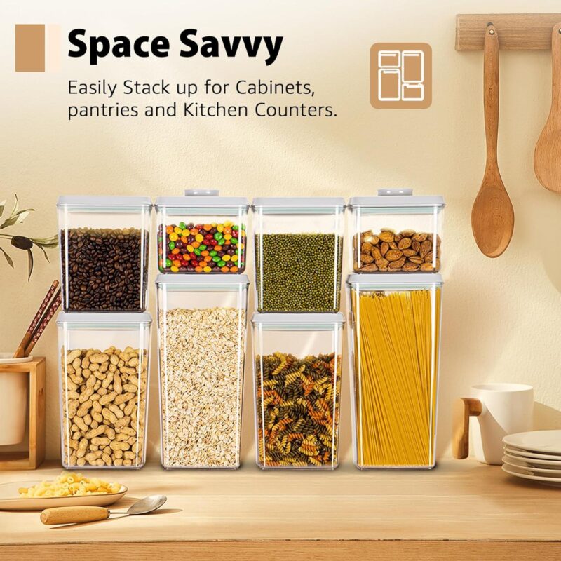 Uamector Pop Container Sets, 8-Piece Airtight Food Storage Containers - Image 8