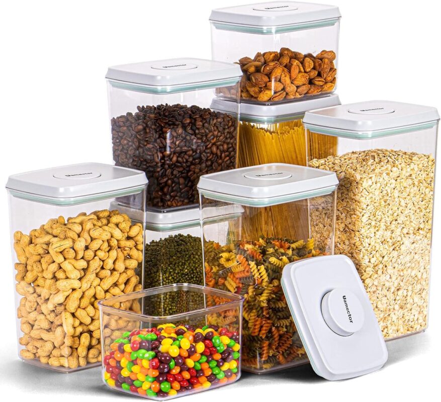 Uamector Pop Container Sets, 8-Piece Airtight Food Storage Containers