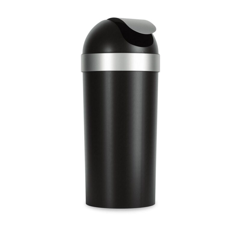 Umbra 16 gal Venti Plastic Swing Top Lid Kitchen Trash Can, Black - Image 12