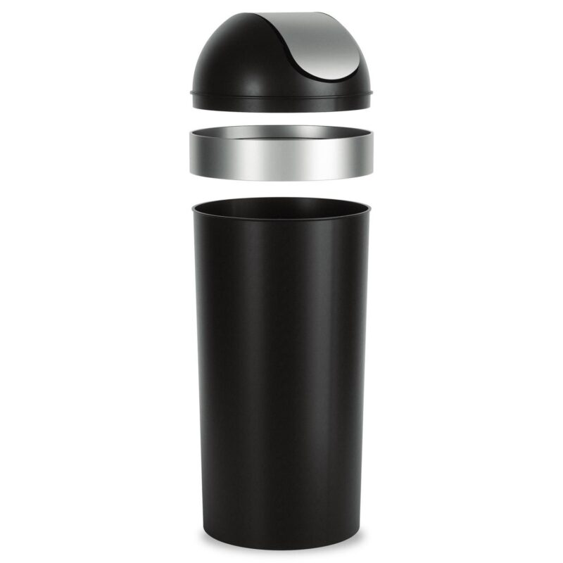 Umbra 16 gal Venti Plastic Swing Top Lid Kitchen Trash Can, Black - Image 13