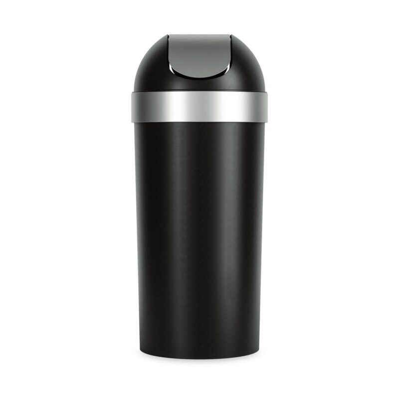 Umbra 16 gal Venti Plastic Swing Top Lid Kitchen Trash Can, Black - Image 7