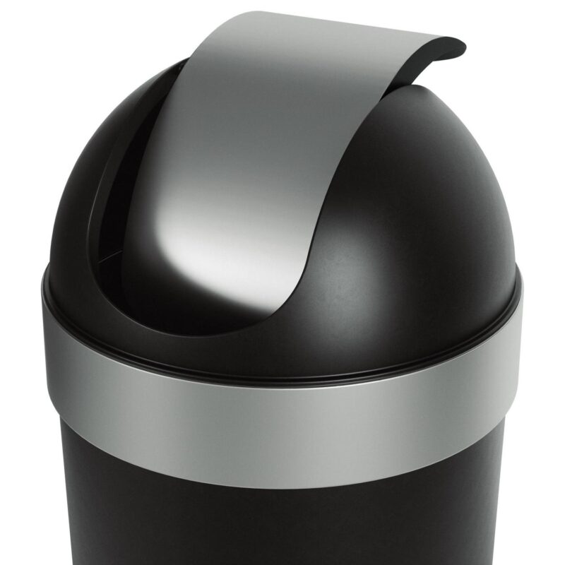 Umbra 16 gal Venti Plastic Swing Top Lid Kitchen Trash Can, Black - Image 11