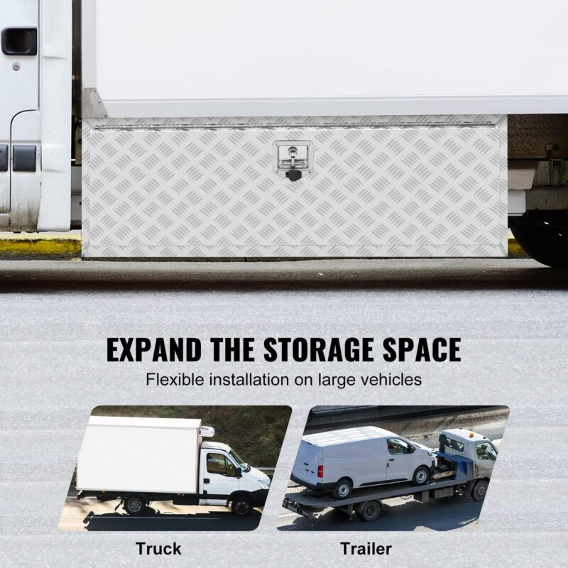Underbody Aluminum Truck Tool Box 48  x 17  x 18  Trailer RV Tool Storage - Image 5
