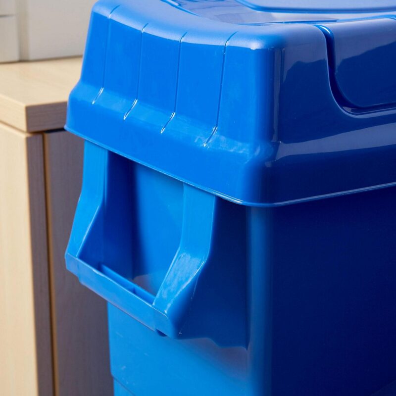 United Solutions 23 Gallon Highboy Kitchen Recycling Bin w/ Swing Lid, Blue - Image 4