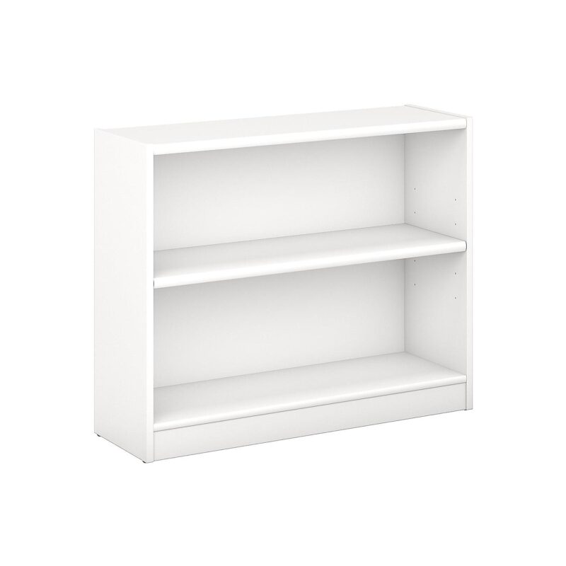 Universal 2 Shelf Bookcase in Pure White - Engineered Wood