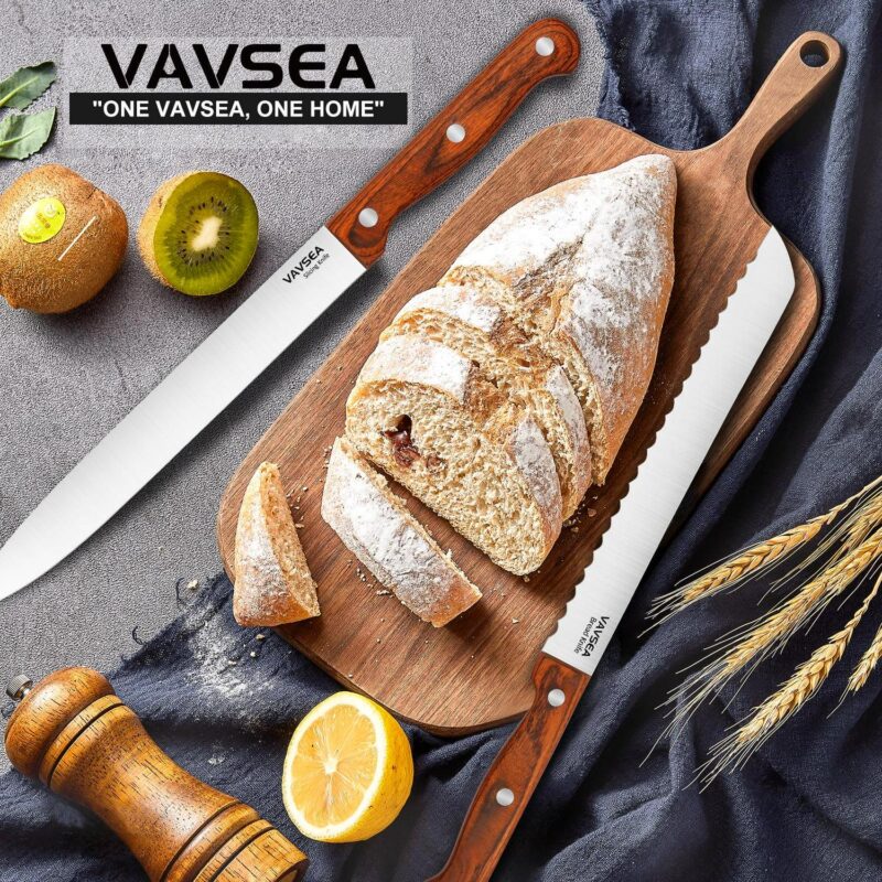 VAVSEA Knife Block Set, 16 Pieces Kitchen Knife Set with Block, Stainless Steel Knife Set for Gift, Home - Image 2