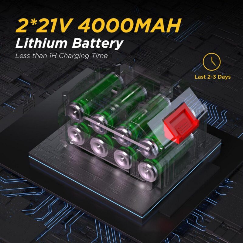VQJTCVLY Brushless impact driver, 21V Cordless impact wrench 1/2 Inch, 2 A 4.0Ah impact drill tool set, 5 Sockets, 7 Drill, 6 Screws for Car Home Truck Mower Father Dad Husband, Yellow - Image 5
