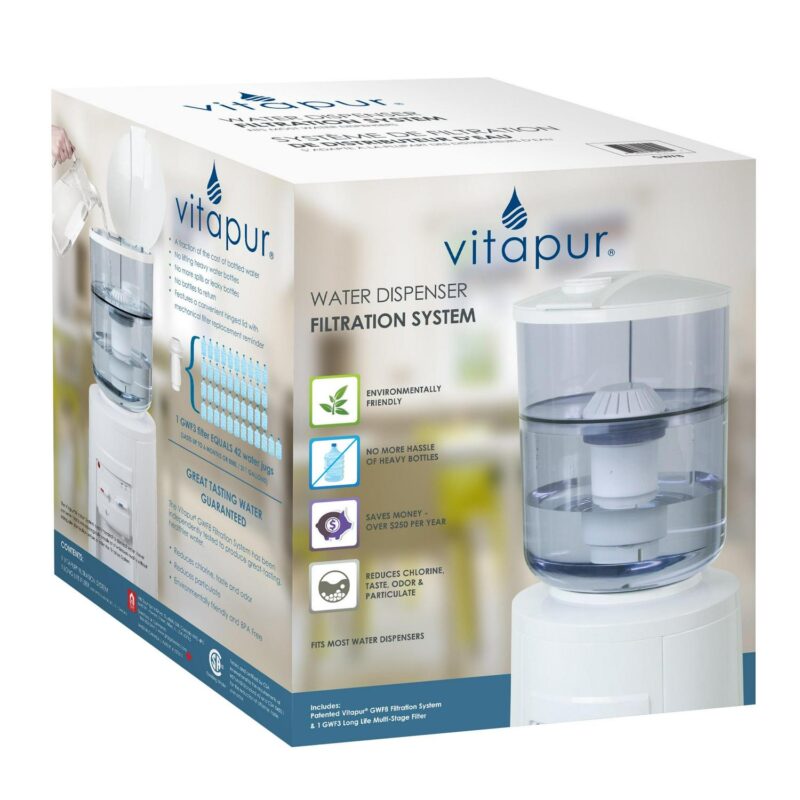 VitapurA Water Filtration Bottle System for Top-Load Water Dispensers, White - Image 8