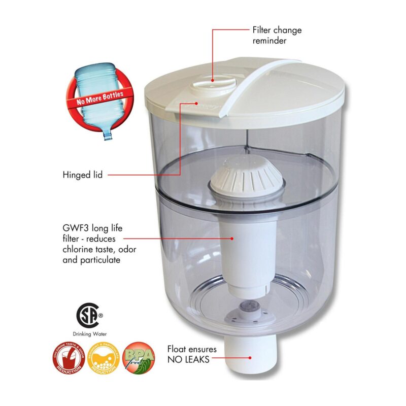 VitapurA Water Filtration Bottle System for Top-Load Water Dispensers, White - Image 2