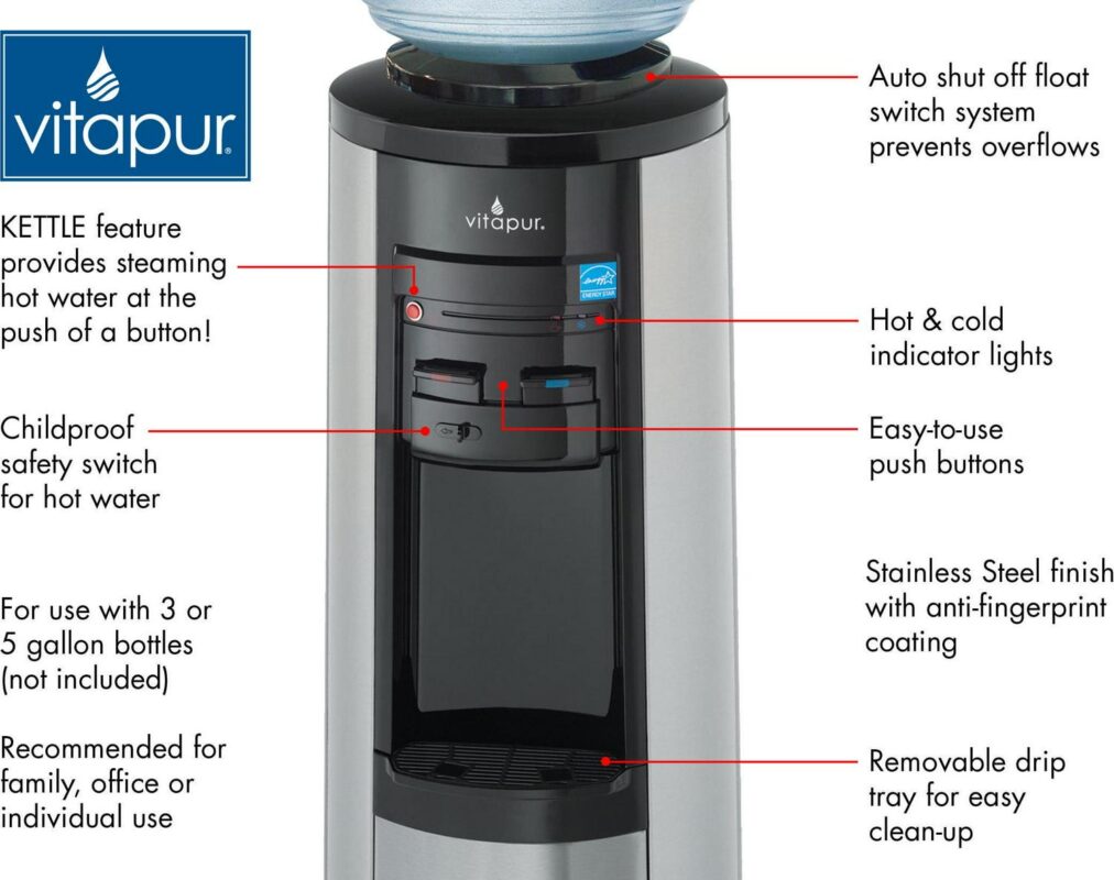 Vitapur Top Load Water Dispenser (Hot, Room and Cold) Stainless Steel - Image 6