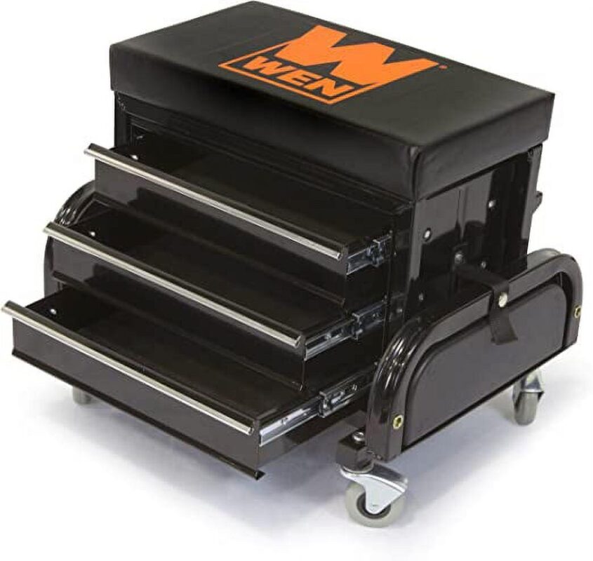 WEN 350-Pound Capacity Garage Glider Rolling Tool Chest Seat - Image 2