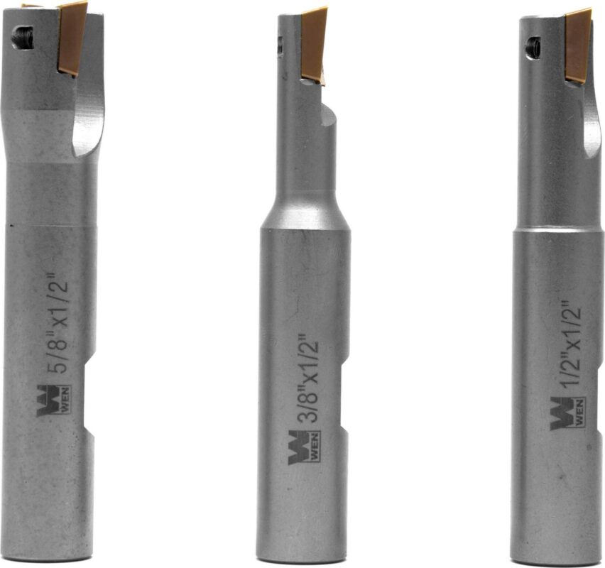 WEN 3-Piece 90-Degree Square Shoulder Indexable Carbide End Mill Set with Aluminum Storage Case - Image 2