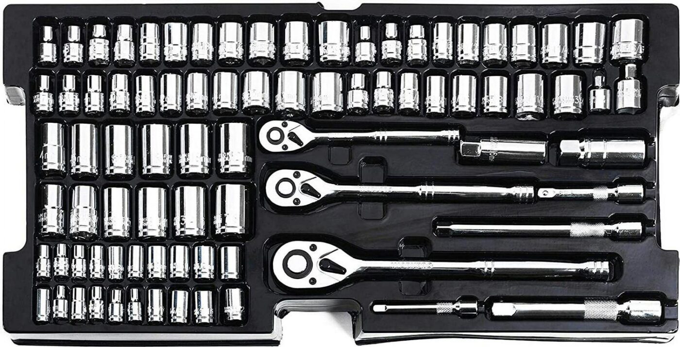 WORKPRO 408-Piece Auto Repair Tool Set,Mechanics Tool Set,General Household Home Repair Tool Kit with 3-Drawer Heavy Duty Metal Box,Hand Tool Kit - Image 2