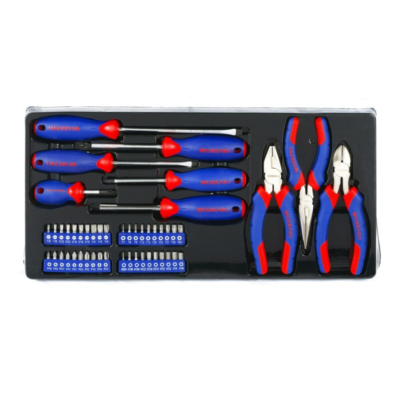 WORKPRO 408-Piece Auto Repair Tool Set,Mechanics Tool Set,General Household Home Repair Tool Kit with 3-Drawer Heavy Duty Metal Box,Hand Tool Kit - Image 7