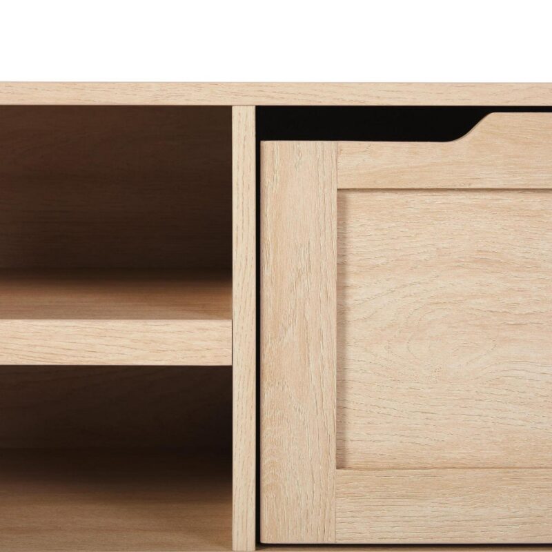 Walker Edison Contemporary 2-Door TV Stand for TVs up to 65a , Coastal Oak - Image 12