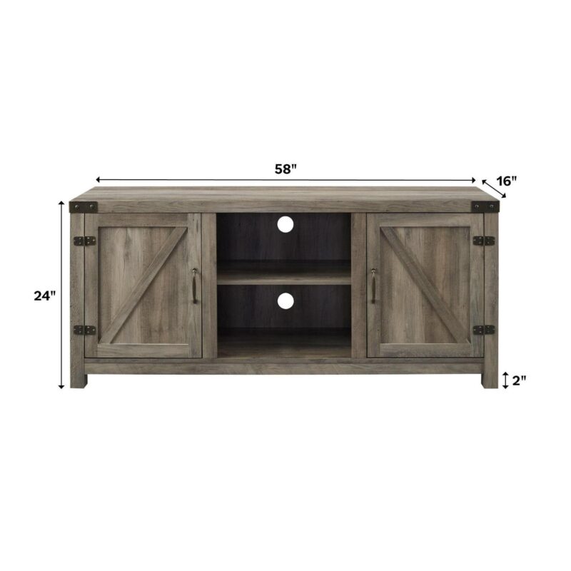 Walker Edison Modern Farmhouse Barn Door TV Stand for TVs up to 65 , Grey Wash - Image 14