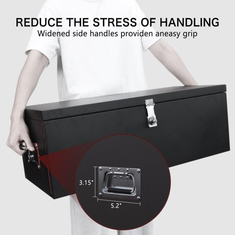 Walnest 31  Heavy Duty Steel Truck Tool Box with Side Handle, Lock and Keys - Black - Image 5