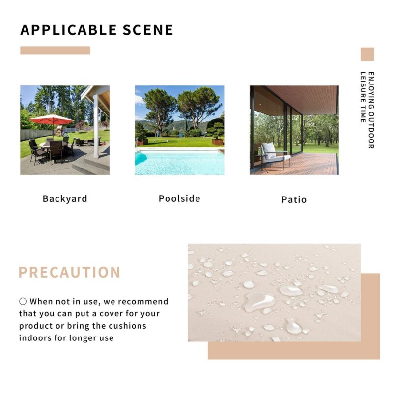 Walsunny 5 Pieces Patio Furniture Sets Outdoor All-Weather Sectional Patio Sofa Set PE Rattan Wicker Conversation Set Beige - Image 3