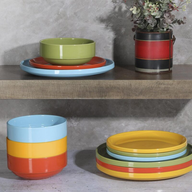 Wanda June Home Marfa Sunset 12-Piece Assorted Color Stackable Stoneware Dinnerware Set by Miranda Lambert - Image 3