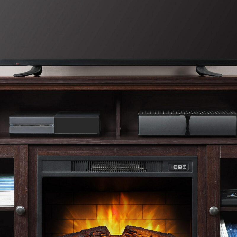 Whalen Furniture Barston Media Fireplace TV Stand for TVs up to 55a , Cherry Brown Finish - Image 9