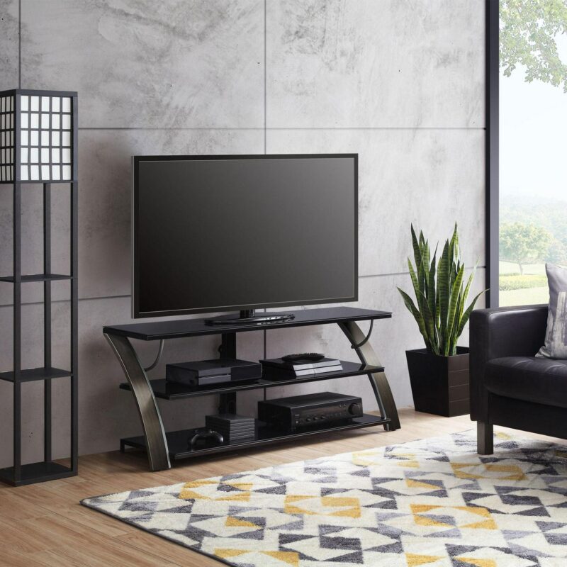 Whalen Payton 3-in-1 Flat Panel TV Stand for TVs up to 65 , Charcoal - Image 4