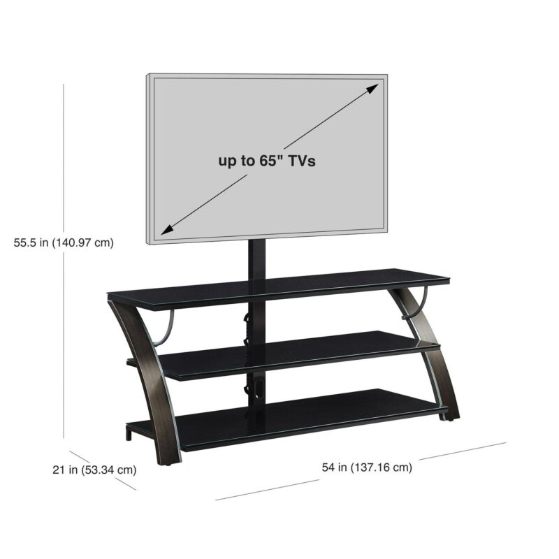 Whalen Payton 3-in-1 Flat Panel TV Stand for TVs up to 65 , Charcoal - Image 8