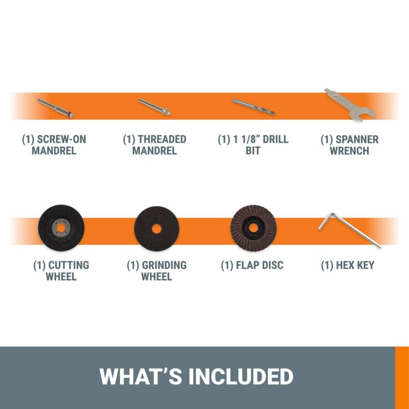 Worx MakerX WX991L 3pc Crafting Tool Combo Kit - Rotary Tool + Angle Grinder + Wood and Metal Crafter - Image 11