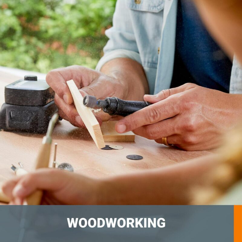 Worx MakerX WX991L 3pc Crafting Tool Combo Kit - Rotary Tool + Angle Grinder + Wood and Metal Crafter - Image 7