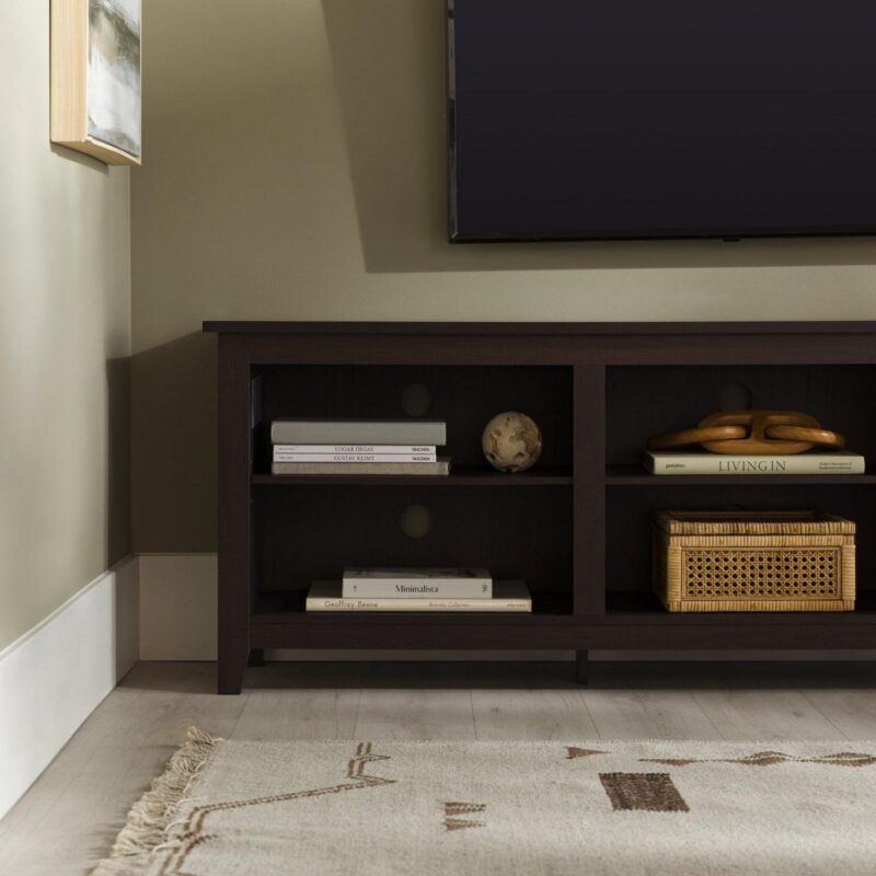 Woven Paths Open Storage TV Stand for TVs up to 80 , Espresso - Image 6