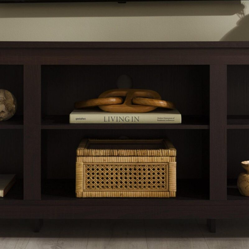 Woven Paths Open Storage TV Stand for TVs up to 80 , Espresso - Image 11