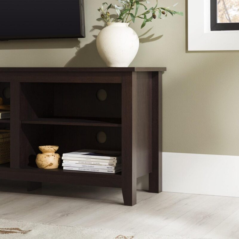 Woven Paths Open Storage TV Stand for TVs up to 80 , Espresso - Image 9