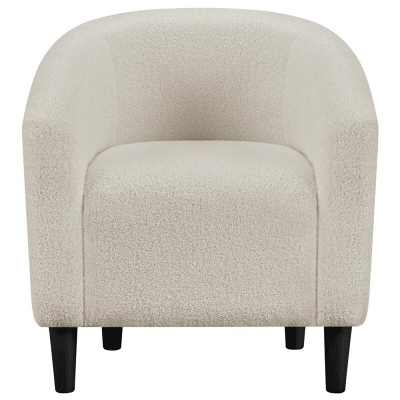 Yaheetech Upholstered Club Chair Accent Barrel Chair, Ivory - Image 2