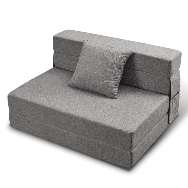 Z-hom Folding Sofa Bed,Adjustable 6  Floor Couch Memory Foam Mattress Convertible Sleeper Chair with Pillow and Washable Cover Twin Size, Adult, Ligth Grey - Image 5
