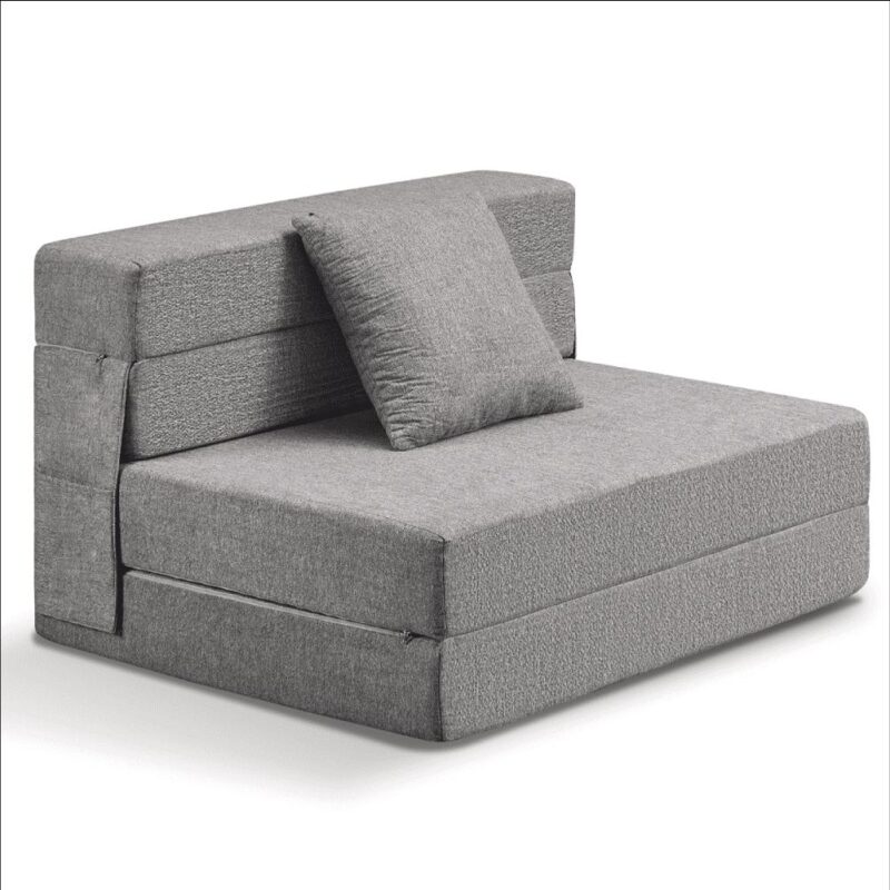 Z-hom Folding Sofa Bed,Adjustable 6  Floor Couch Memory Foam Mattress Convertible Sleeper Chair with Pillow and Washable Cover Twin Size, Adult, Ligth Grey - Image 9