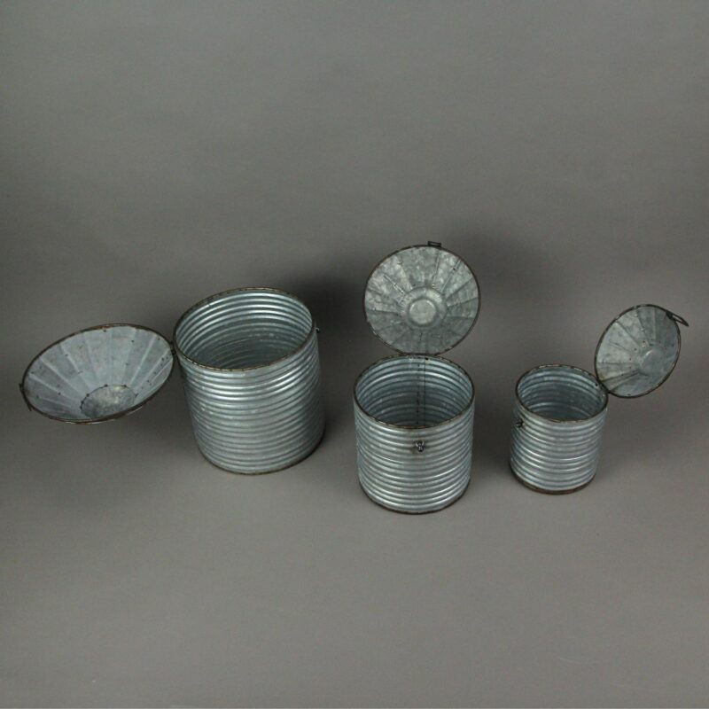Zeckos Silver Galvanized Metal Farmhouse Style Silo Canister Set of 3 - Image 7