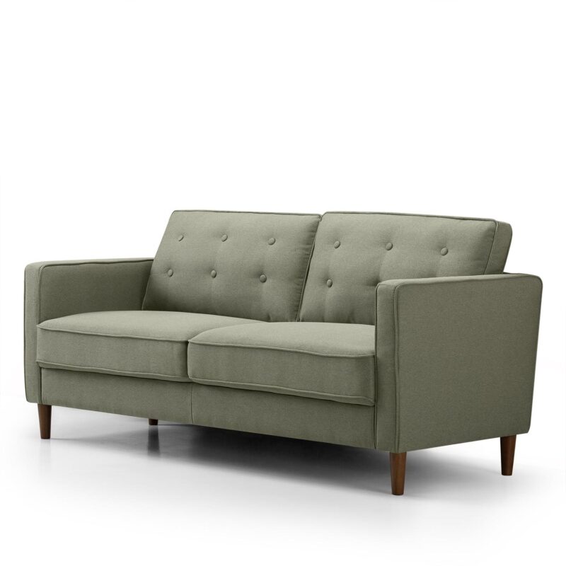 Zinus 74  Lauren Sofa Couch, Green Polyester - Image 7