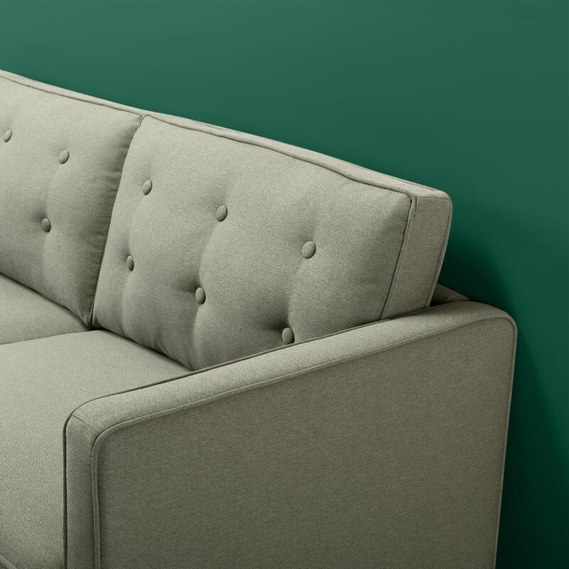 Zinus 74  Lauren Sofa Couch, Green Polyester - Image 6